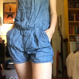 BLUE DENIM ROMPER